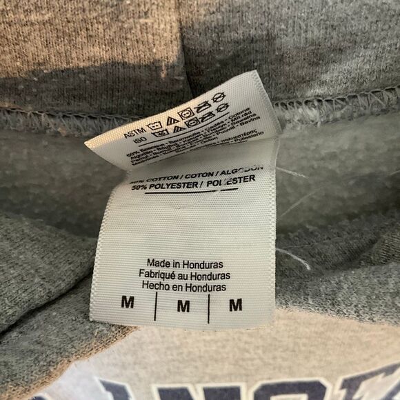 Vintage Los Angeles Pullover Hoodie by Gildan. Grey with navy. Medium - Picture 7 of 12